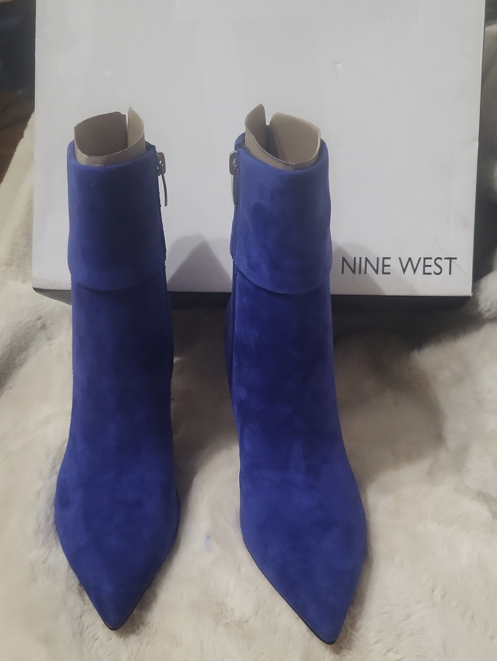 NWT  Nine West Blue Suede Boots Size 6.5  Womens